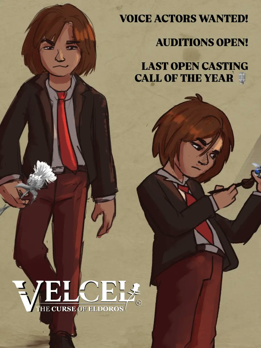 velcelsaga's tweet photo. VA AUDITIONS: OPEN! 🔥

MAJOR ROLE (MALE)
BACKGROUND CHARACTERS (MALE/FEMALE)

DEADLINE: OCTOBER 4TH‼️

FORM: https://t.co/pKE7eu7dUZ

#IndieAnimation #VoiceActing #VelcelSaga #Velcel https://t.co/P8cmXQUjv9