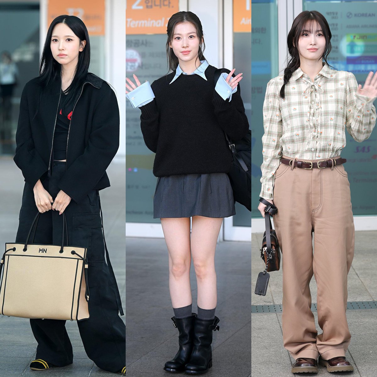 godmitzu's tweet photo. MISAMO heading to Milan Fashion Week today for Fendi, Prada, and Onitsuka Tiger respectively. https://t.co/gHrWnOoLVX