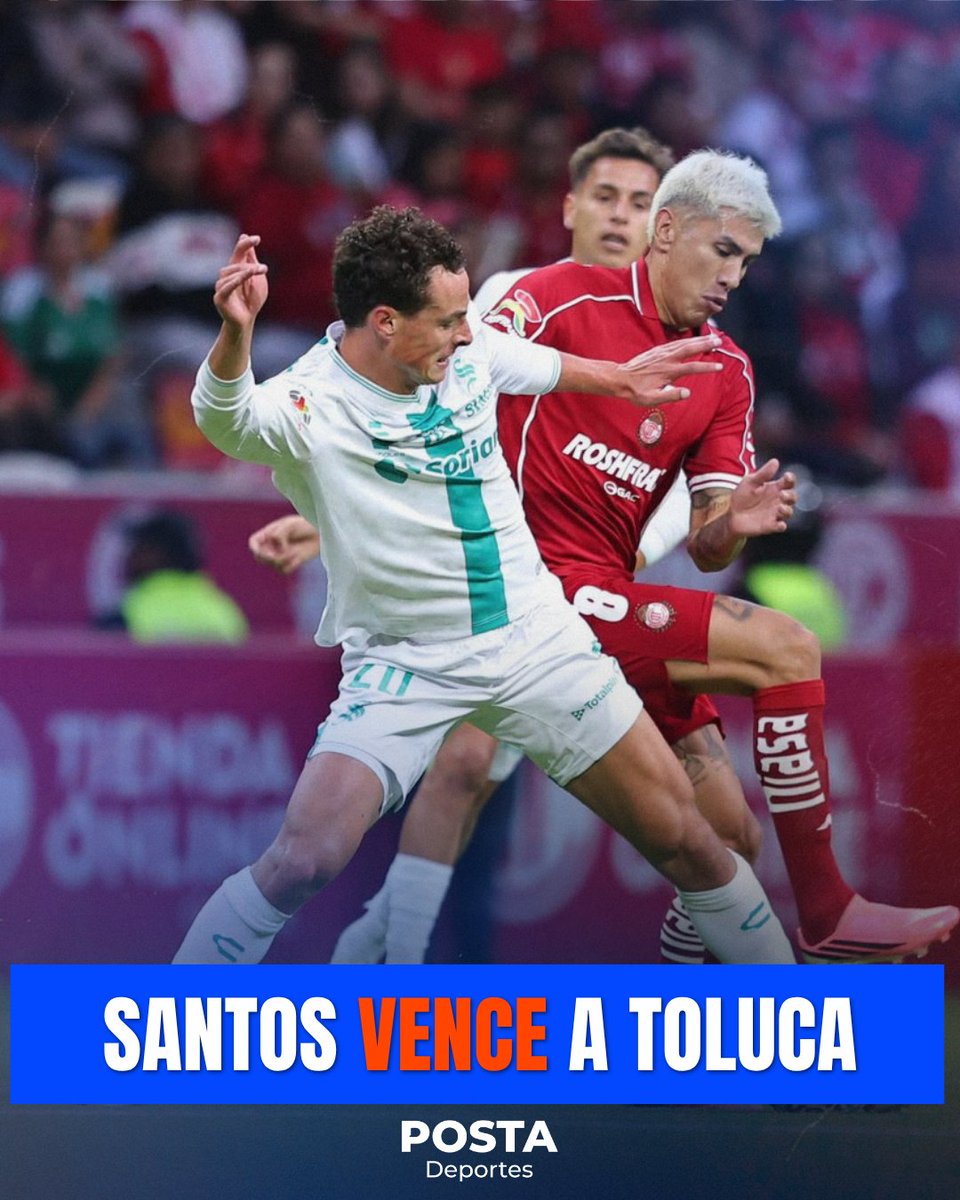 POSTADeportes's tweet photo. 🔥 ¡SANTOS APAGA EL INFIERNO! 🟢⚔️

Remontada histórica de los Guerreros: vencieron 3-2 a Toluca en la Fecha 9 y rompieron la maldición de 42 juegos sin ganar fuera de casa⚽️💥

#santosfc #tolucafc #ligamx #jornada9 #nemesiodiez https://t.co/bmqvAptxFU