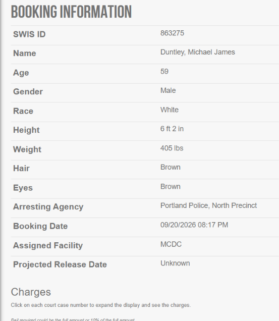 StandMyGround_1's tweet photo. @TheRealFarley Duntley BOOKED 8 mins ago, but NO CHARGEs listed yet https://t.co/LYwhGDr496