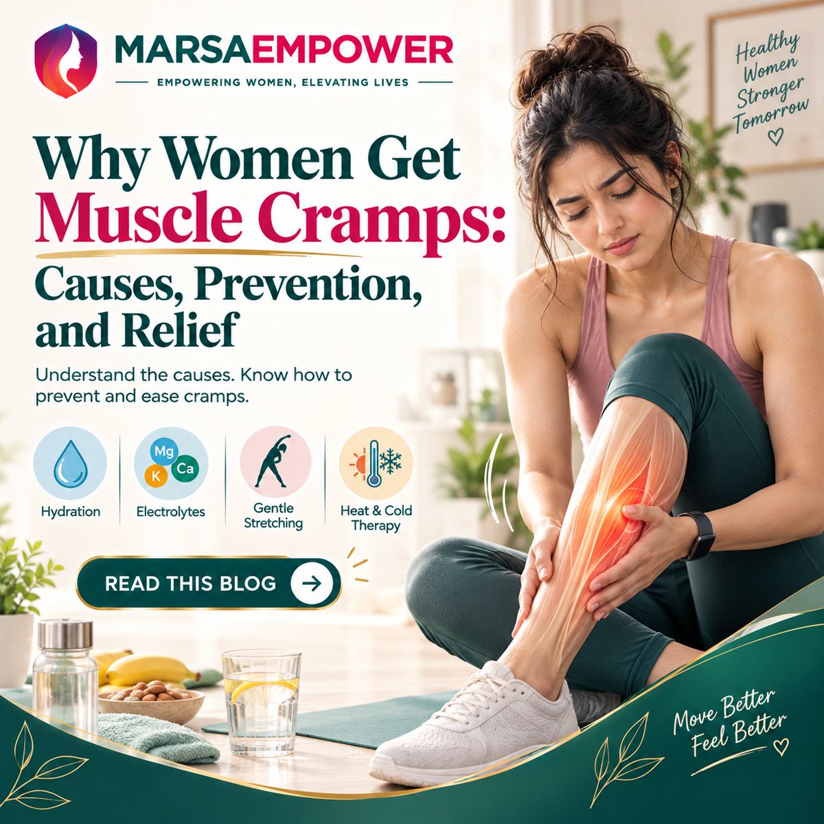 marsaempower's tweet photo. Why Women Get Muscle Cramps: Causes, Prevention, and Relief

Muscle cramps are common in women but not inevitable, here's what causes them and how to prevent them. 💪

Read Full Blog 👇
 https://t.co/piMXXf3Szx

#MarsaEmpower #MuscleCramps #WomensHealth https://t.co/y5pEcBmHkB