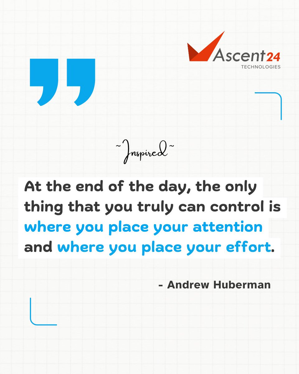 Ascent24T's tweet photo. Your Attention. Your Effort. Your Results.

#Motivation #Mindset #mondayinspiration #discipline #ascent24technologies #Confidence #DailyQuotes #inspiredaily #effort https://t.co/6oH9zDSuMa
