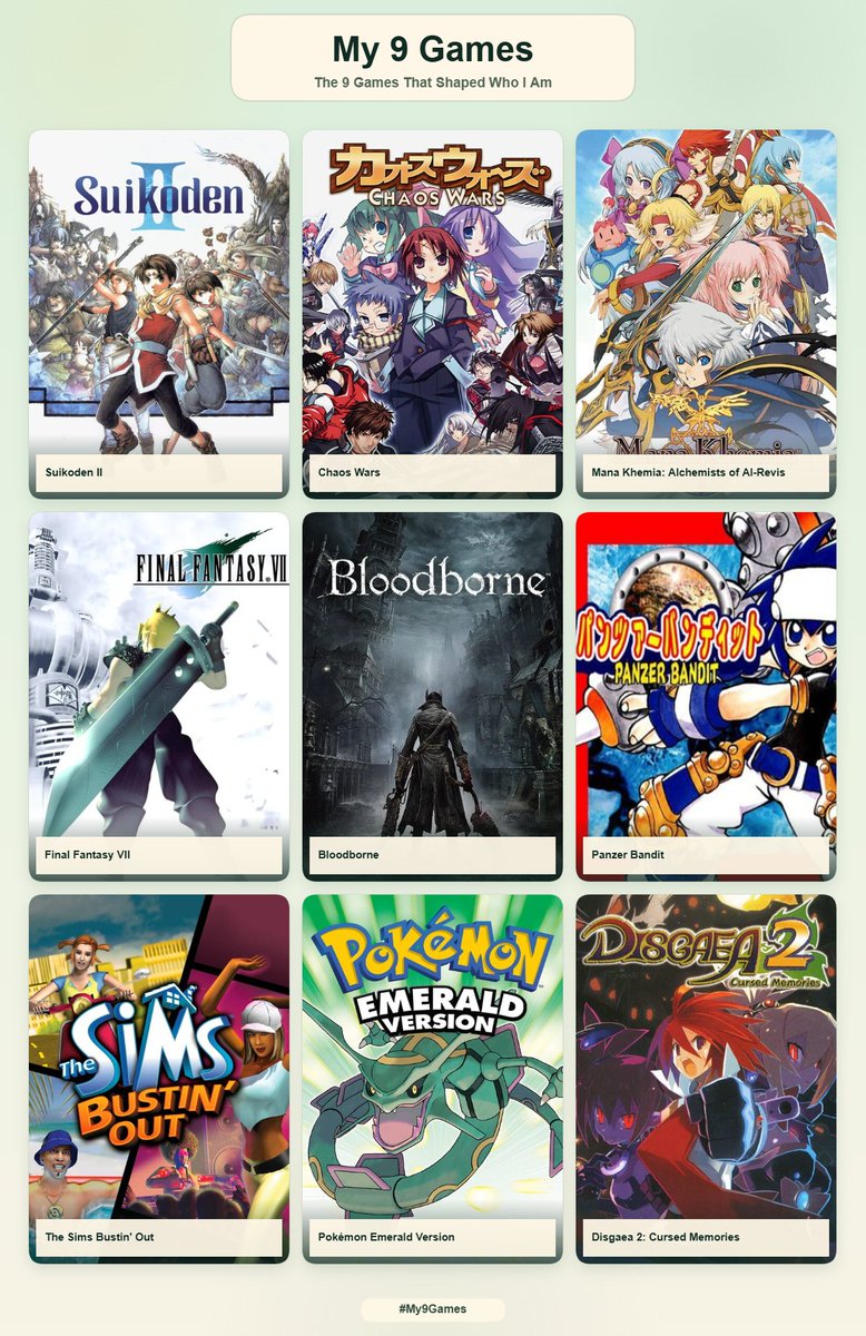 SierraMooniva's tweet photo. my games <3 https://t.co/WTJUZL45JX
