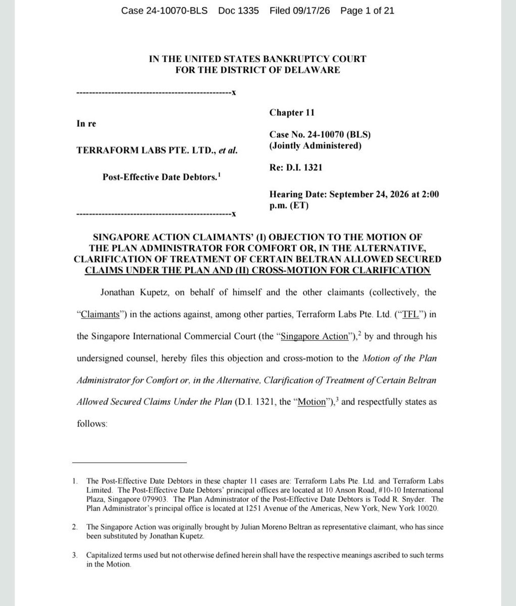 cassielite97606's tweet photo. THURSDAY IN FOCUS: LUNC COURT UPDATE

 Dockets 1333, 1335, 1336 & 1337  hearing scheduled for Sept. 24 at 2 PM ET concerning the $31.6M Singapore escrow!
TerraClaim just acquired another $329.4K claim, taking its 2026 claim acquisitions to $15.8M+!
More claims acquired. More developments to watch.

  #TerraClassic #LUNC