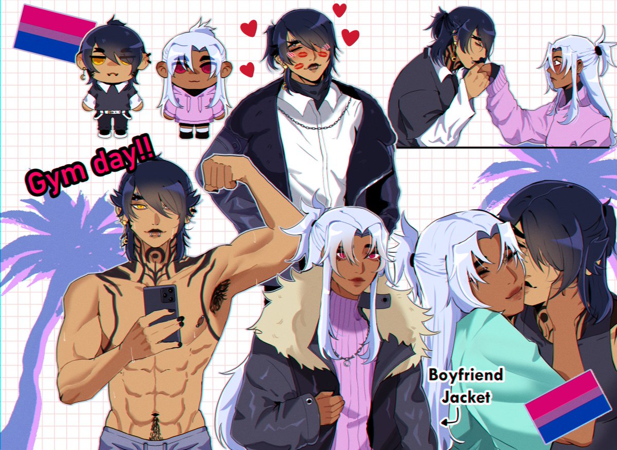 SynthWolf_'s tweet photo. [OC] 
Yoru and Adhira, finally doodling them after 10000000000 years of just thinking of them https://t.co/rQUUydO483