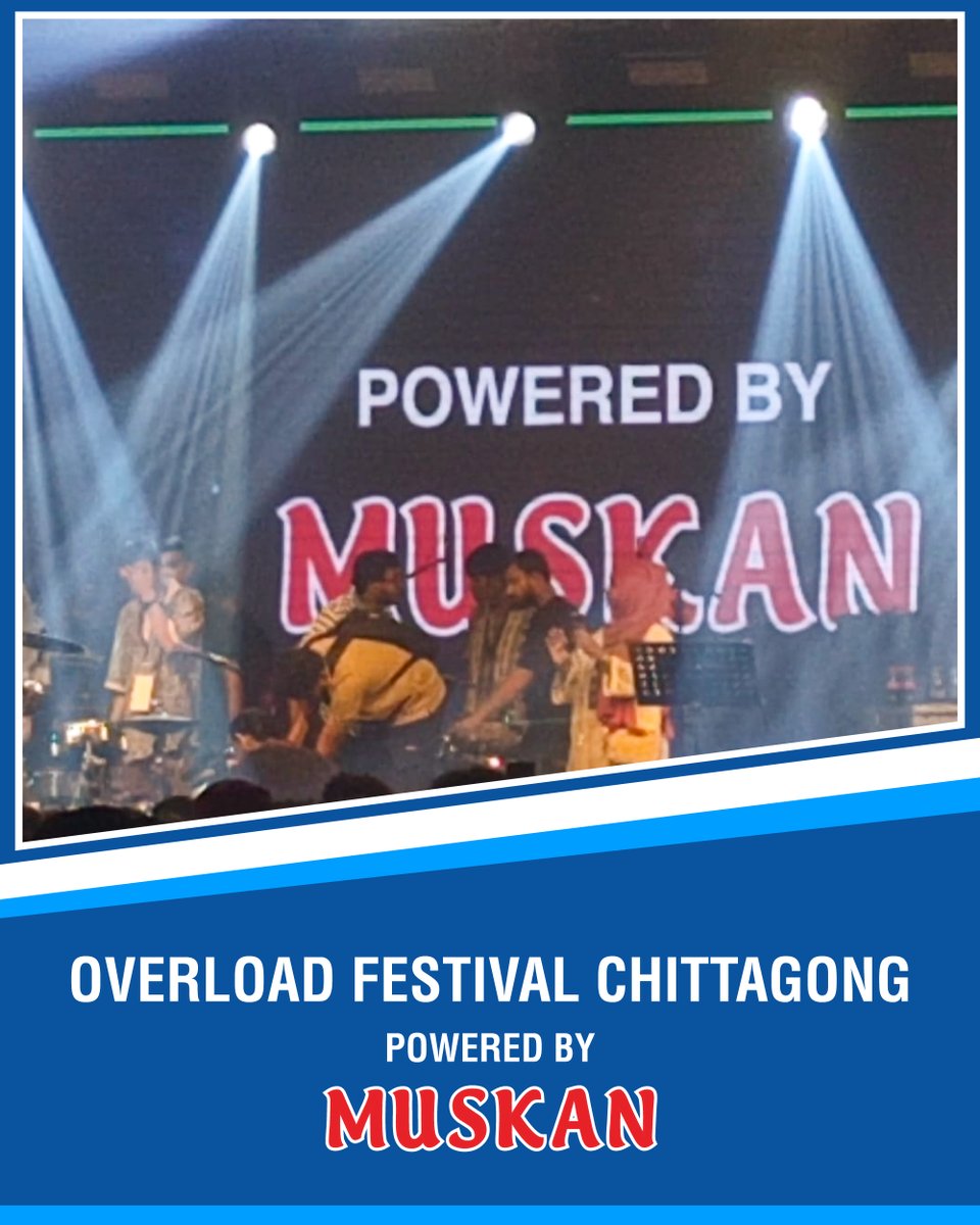 Muskanbysagroup's tweet photo. Muskan proudly powered the Overload Festival at the Navy Convention Hall on September 11, bringing pure energy to over 2,500 rock fans.
As the official sponsor, we kept music lovers energized throughout the night with Muskan Packaged Drinking Water and Muskan Tea. https://t.co/kH8JUrcD17