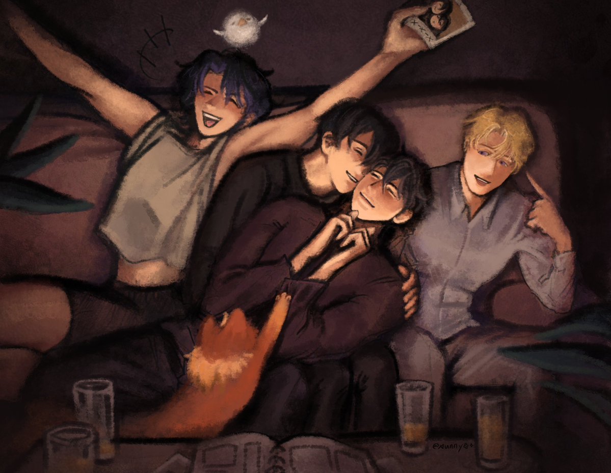 xxnnyt22's tweet photo. Drawing Han Yoojin again with his happy family #내가키운S급들 #tsctir #hyj #hyh https://t.co/zQEEz7Ub61
