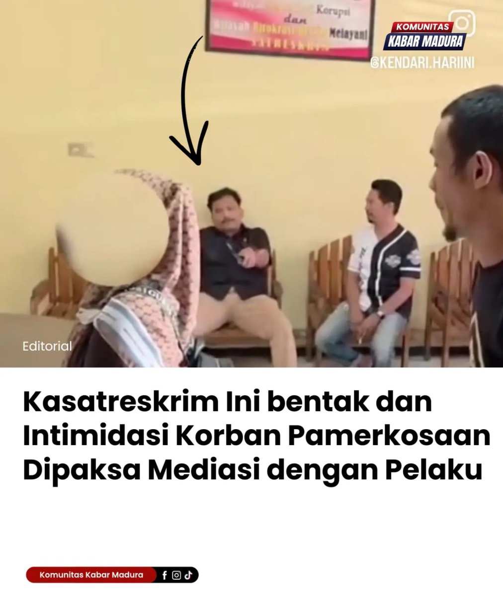 Hnirankara's tweet photo. Stres banget anj Kasat tolol. Bisa2nya korban gak boleh nangis? Korban pemerkosaan merasakan trauma, merasa takut, wajar kalo dia nangis malah dibentak. Sialan emang.

Pelaku pemerkosaan bukannya dihukum penjara malah nyuruh mediasi, otak lo di silit ta? https://t.co/mTuKpjZGOg
