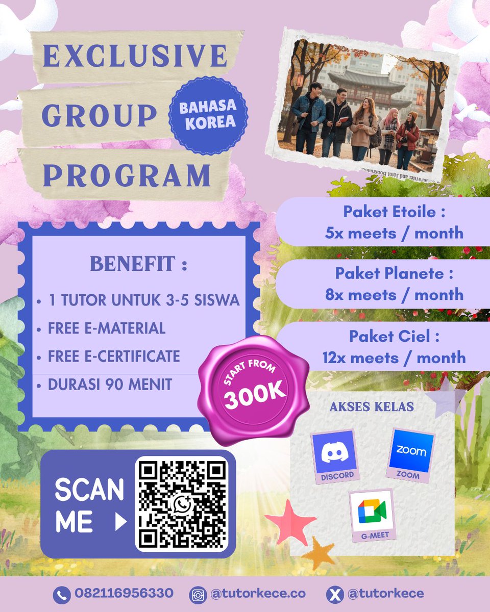 tutorkece's tweet photo. Tahun terus berganti, persaingan makin tajam. Investasi bahasa asing adalah KUNCI 👀⏳

Kuasai bahasanya, amankan gaji dolarnya bareng bestie di Exclusive Group Bahasa Asing (Min. 2 Orang)

👉 Click link di bio sekarang juga. Slot terbatas!
#bealanja #zonauang #studyacc #wts https://t.co/tmDIHhpALw