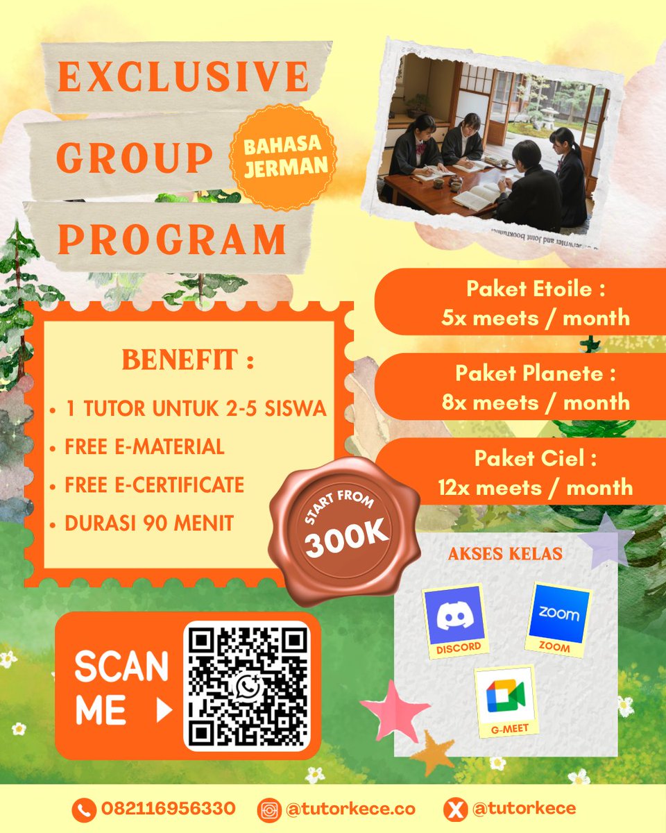tutorkece's tweet photo. Tahun terus berganti, persaingan makin tajam. Investasi bahasa asing adalah KUNCI 👀⏳

Kuasai bahasanya, amankan gaji dolarnya bareng bestie di Exclusive Group Bahasa Asing (Min. 2 Orang)

👉 Click link di bio sekarang juga. Slot terbatas!
#bealanja #zonauang #studyacc #wts https://t.co/tmDIHhpALw