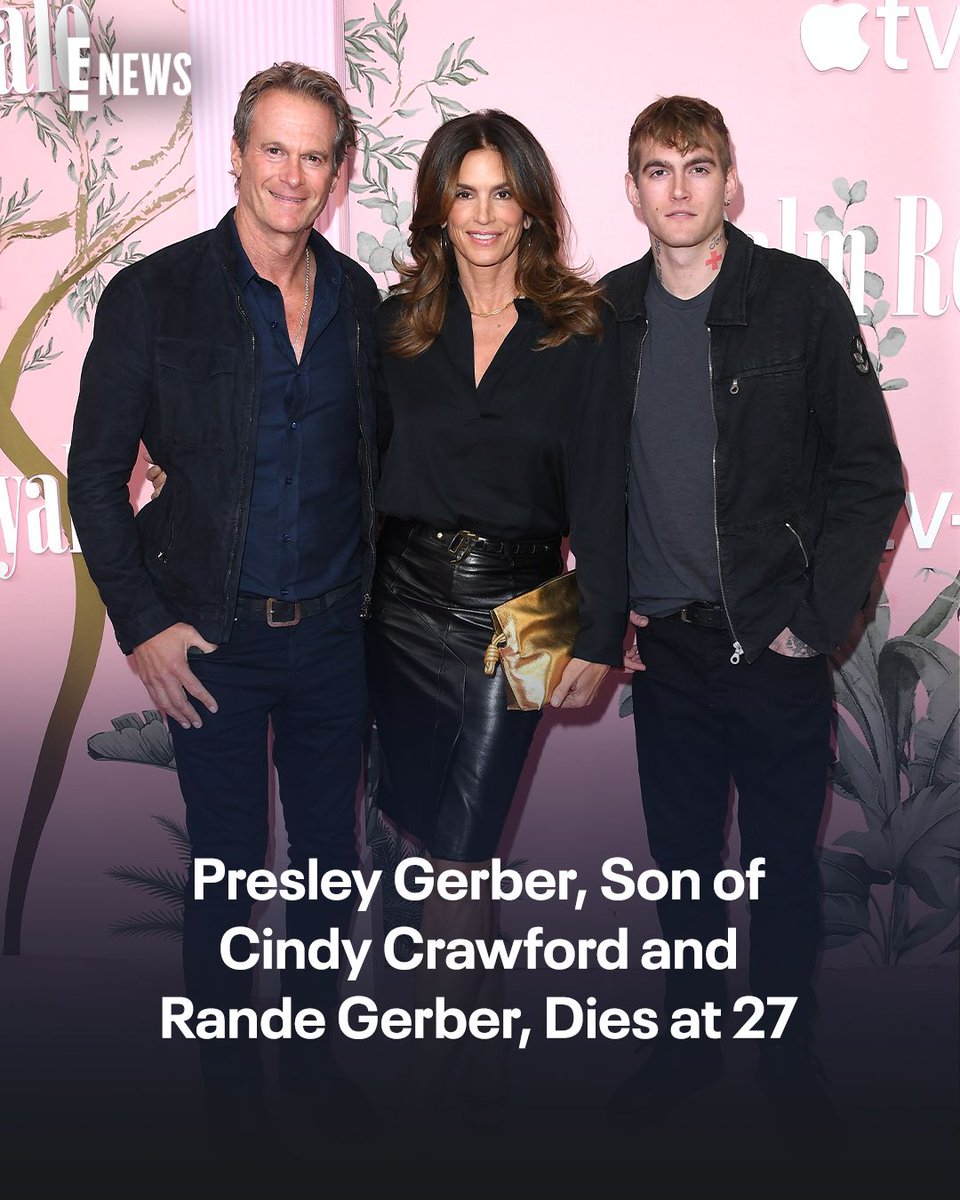 enews's tweet photo. Presley Gerber, the son of Cindy Crawford and Rande Gerber, died in a rehab facility on Sept. 20, according to the Los Angeles Medical Examiner. https://t.co/ur4yaDyOb2 https://t.co/jRtkfkS2yS