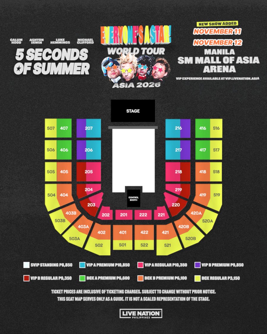 Nabukwiz's tweet photo. wts lfb ph

5sos: everyone's a star! in manila 
Day 1 - Nov 11

(3) tickets
- ₱7,000 (NEGOTIABLE)
- Box B PREMIUM SECTION 421, ROW H
- adjacent
-can show proof/ MEET UP OR CLAIM TOGETHER IN CEBU https://t.co/NtLaBXVNZ4