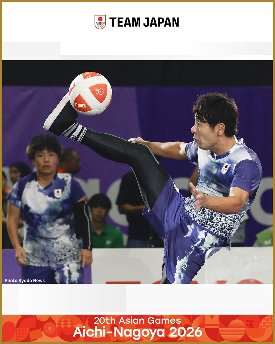 TeamJapan's tweet photo. ◤ 📸 TEAM JAPAN Shots #愛知名古屋2026 ◢

⚽️テックボール
混合ダブルス

2位 早稲昭範 選手／坂本唯那 選手 🥈

新競技テックボールで2つ目のメダル！✨
早稲昭範 選手／坂本唯那 選手ペアが銀メダルを獲得しました🥈👏

@teqball_japan
#TEAMJAPAN #ともに一歩踏み出す勇気を

愛知・名古屋アジア大会はTBS ▶︎ @TBS_TV_S1
