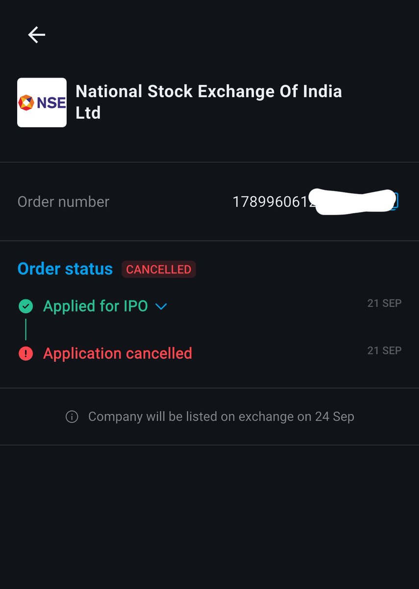 desitradernifty's tweet photo. 🚨 I have cancelled my NSE IPO Allotment 

I dont think it will benefit, it will just vanish retailers money 📉

#nse #ipo https://t.co/rKAIUfyHfJ