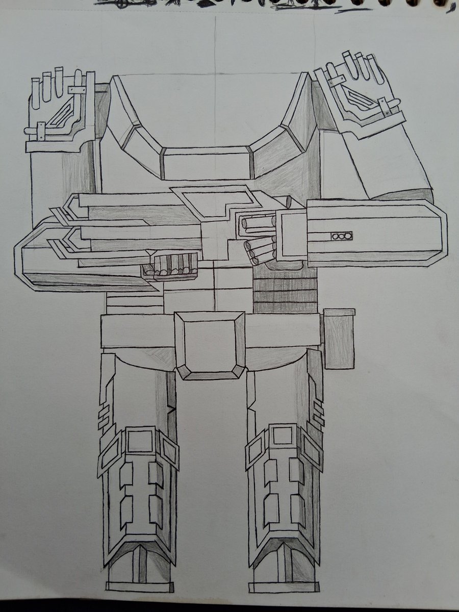 WH40kGamer03's tweet photo. @ItsJustAJohnOnX Here's my updated sketch of my Wrathful Heavinator Space Marine Terminator Armor related to War Robots: Frontiers and no it's not finished yet. https://t.co/rjceEDXhb7