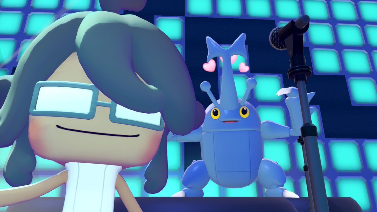 Briellestar9's tweet photo. I'm trying to get back into posting about my games and realized I never shared my @1VERSE_official stage build over here! Heracross supervised and took it for a test run 😆💜 #1VERSE #Pokopia https://t.co/jSsRj9B8q8