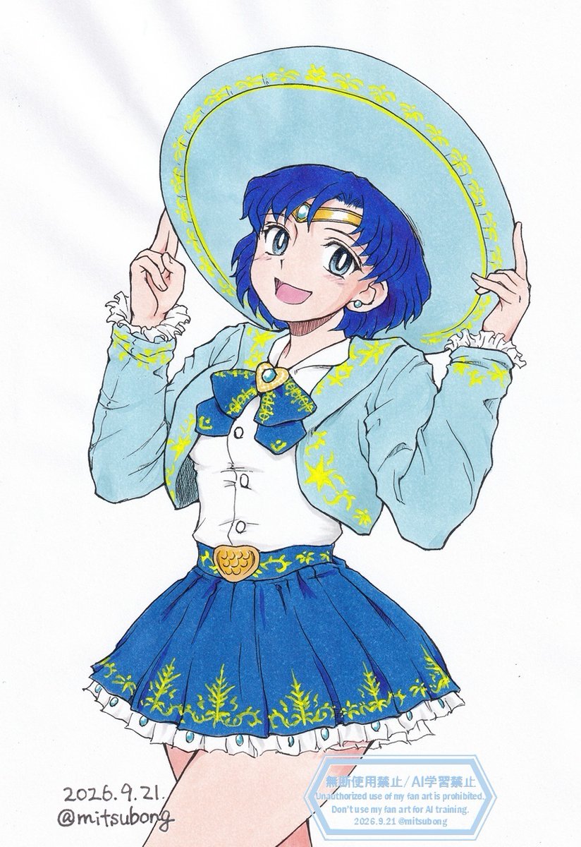 mitsubong's tweet photo. セーラーマリアッチ、めっちゃカワイイ！
So cute! Sailor Mariachi!
I tried drawing Sailor "Mariachi" Mercury!

#水野亜美 #セーラーマーキュリー #sailormoon https://t.co/faQliwdZ22