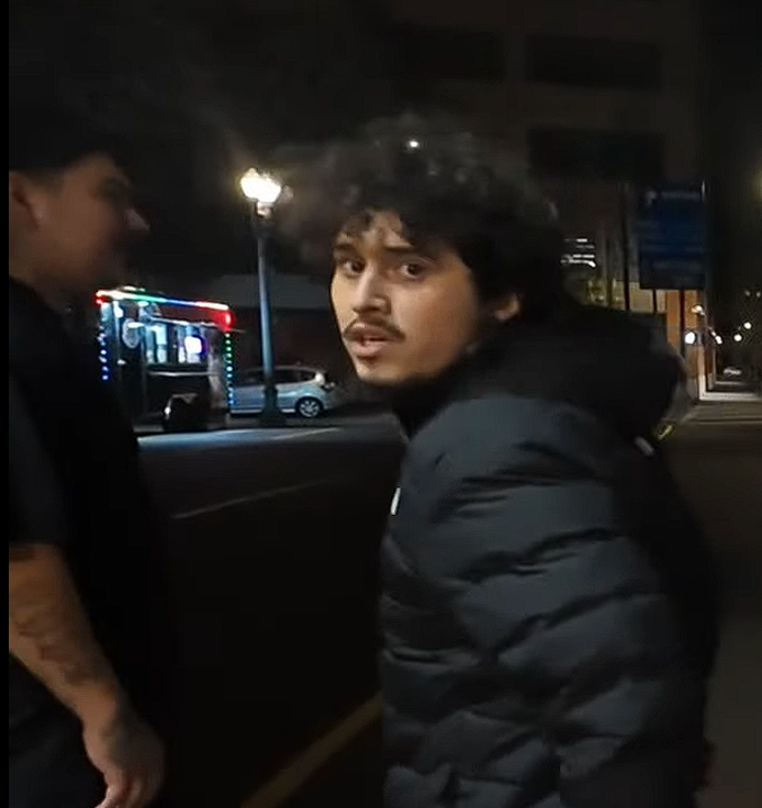 PTNewsNet's tweet photo. 3 Disgusting Gang Members  in Portland Oregon approach  @ThePortlandAndy  and spit at him and threaten him. Moments ago in Downtown Portland.  Andy escaped unharmed. Anyone know who they are? https://t.co/RgGr65RbMJ