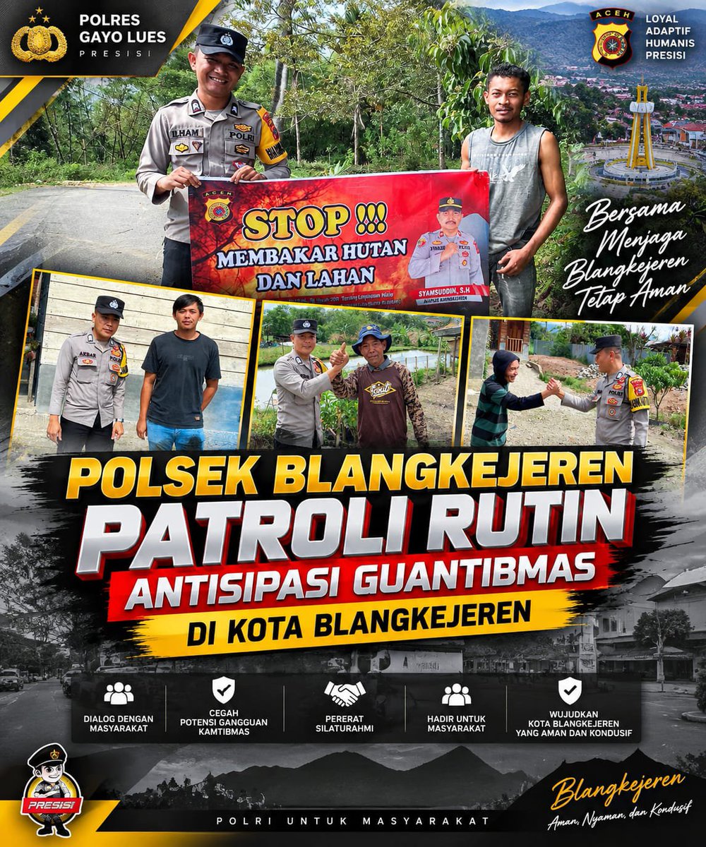 Humaspolresgayo's tweet photo. #poldaaceh #polresgayolues #bidhumaspoldaaceh #divisihumaspolri
#Kapolri
#listyosigitprabowo
#Kapolresgayolues
#Poldaaceh
#poldaacehsiagabencana #bangkitbersamapoldaaceh https://t.co/Oz3KuZIOqx