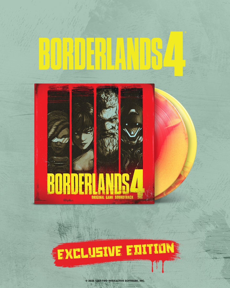 Laced_audio's tweet photo. The music of @Borderlands 4 blasts its way onto vinyl.

Unleashing 22 adrenaline-fuelled tracks, spanning glitchy beats to anarchic club bangers from composers @fnshing_move, @MonarchAudio, @JoshuaCarro, Christian Pacaud, and Casey Di Iorio.

Pre-order now on 'Max Mayhem’ discs: https://t.co/TGR9dlK169

@GearboxOfficial @IamDesRocs