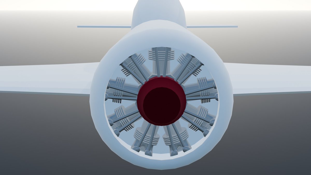 3DCG51P's tweet photo. Su-31的なアクロバット機の星型9気筒エンジン
#Blender #3DCG #Modeling #VRChat #Plane https://t.co/UkGrhTQaQv