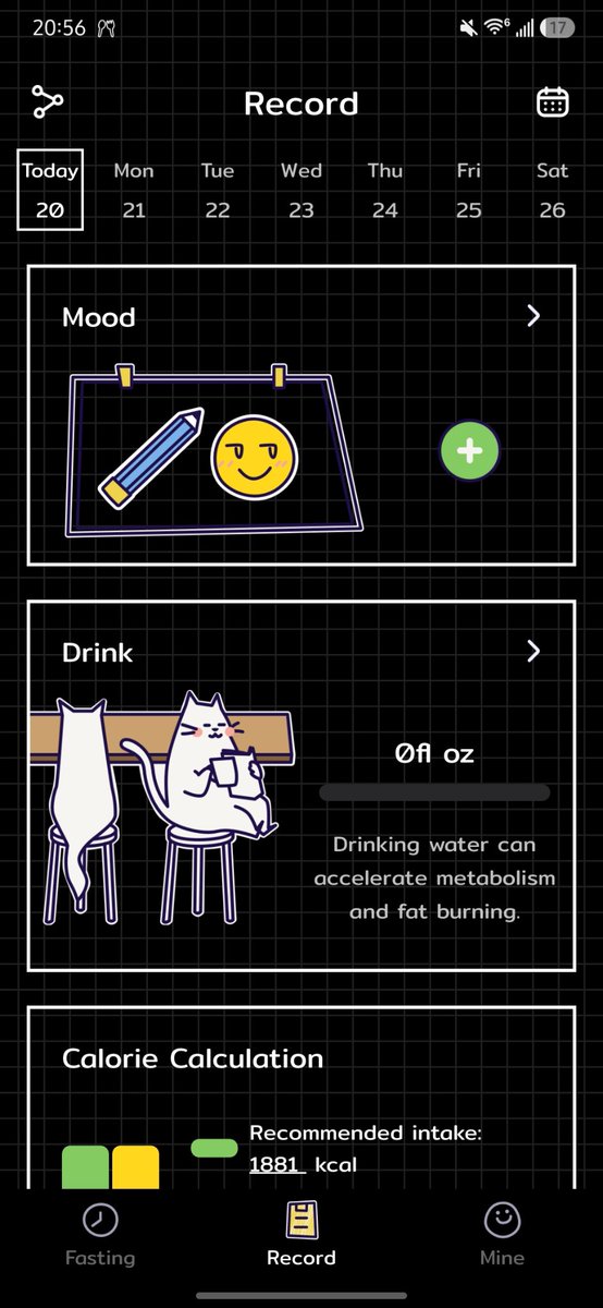 kittehatta's tweet photo. @kamseviltwin "intermittent fasting tracker" (yes thats the name) !! its really cute and there is (to my knowledge, still) a lifetime subscription thats like $20 i think and u never pay again and thats solely for their "articles" and advanced customization https://t.co/rCaO2vBhno