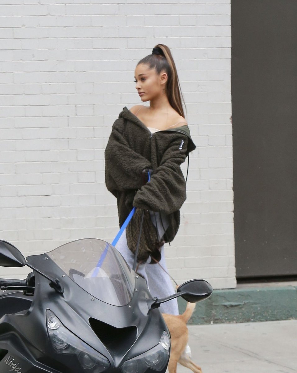arianasourcee's tweet photo. ariana photographed while walking her dogs in new york city, in 2018. https://t.co/O2IG6fimAT