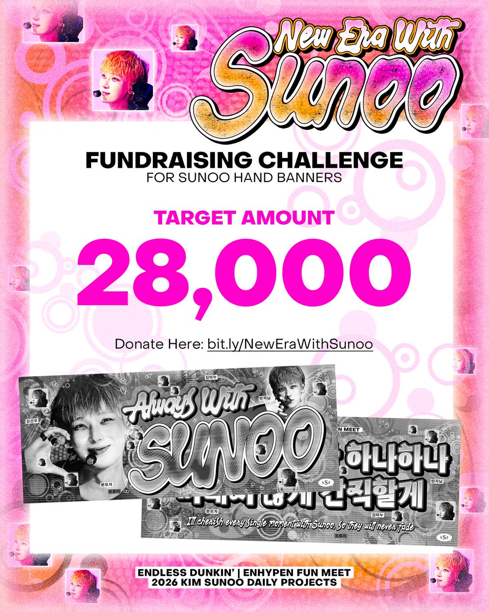 kimsunoodaily_'s tweet photo. As of today, SUNOO’s hand banners for ENDLESS FUNMEET are still not in production because we have zero funds allocated for them yet. With production usually taking around two weeks, we’re honestly not sure if we’ll still be able to push this through in time.

We’re hoping to at least reach half of our target as soon as possible so we can get the banners into production. 

We know how much a simple printed piece of paper can turn into a memory worth keeping forever. But with less than two weeks before the funmeet, we’re running out of time to make the hand banners happen. 

We are humbly asking for your generosity. ANY AMOUNT would help us get there. 🙏🏼

HELP US REACH OUR GOAL:
🔗: https://t.co/kAhHS6V8xZ
 TRANSPARENCY REPORT:
🔗: https://t.co/wpv5NPOyJ2

We really hope you’ll help us make this happen because much as we want to give you something, we can’t give anything if we have nothing. 🥹

#NewEraWithSunoo #DunkinPH_ENDLESS #ENDLESSFunMeet @ENHYPEN_members @ENHYPEN #ENHYPEN #엔하이픈 #ENHYPEN_SUNOO #엔하이픈_선우 #SUNOO #선우 #ソヌ