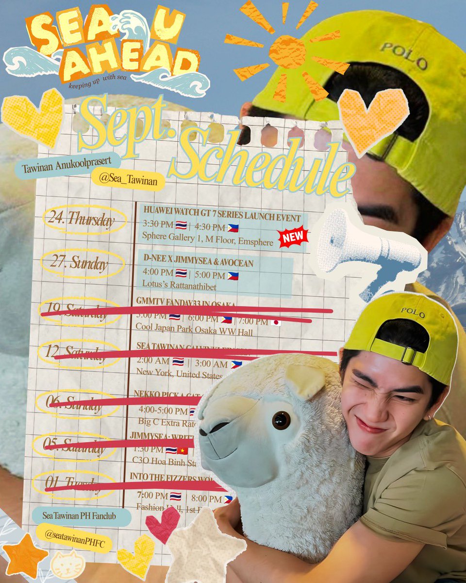 seatawinanPHFC's tweet photo. 🌊 SEA U AHEAD | 🗓️ SEPTEMBER 2026
[#SeaUAHead] @Sea_tawinan Schedule Update 🩵

Please continue supporting Nong Sea's work. We'll keep you updated with any future news or schedule. 🩵🌊

#sea_tawinan #ChaoTalay #ชาวทะเล https://t.co/VyIcaGxYQe