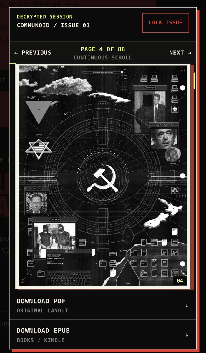 KlonnyPin_Gosch's tweet photo. @CommuNoid_Zine ISSUE 01 - “JEFFREY EPSTEIN: BASE &amp; SUPERSTRUCTURE” IS NOW LIVE &amp; FREELY READABLE AT PARAPOWERMAPPING DOT COM 💾

Enter your People’s Psywar Directorate issued decryption key to access:

PEOPLES_conspiracyCN01capital_PSYWAR https://t.co/IHy6FRZKy2