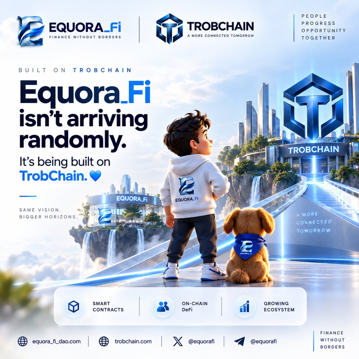 EquoraFi's tweet photo. 🔵 Built on TrobChain

Equora_Fi isn’t arriving randomly.
It’s being built with purpose — on TrobChain. 💙

⚡ Smart Contracts.
🌐 On-Chain DeFi.
🛡️ Secure Network Infrastructure.
🚀 A Growing Ecosystem.

From protocol → community → ecosystem, every step is designed to build something meaningful on-chain.

Equora_Fi × TrobChain
Building the next chapter of DeFi. 💙

#EquoraFi #TrobChain #DeFi #Web3 #Blockchain