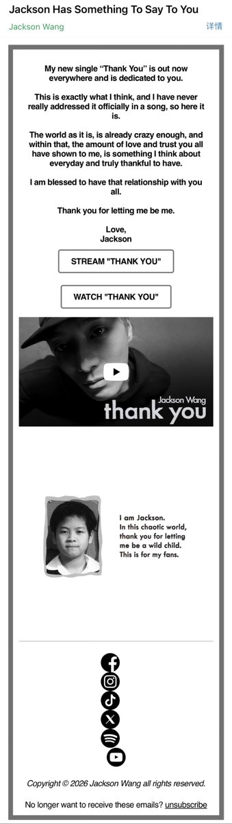 Jy818328's tweet photo. Listening to Thank You makes me cherish this two-way love between Jackson and us fans even more.🫰🫰
#JacksonWangThankYou https://t.co/QtAFvY0xQV