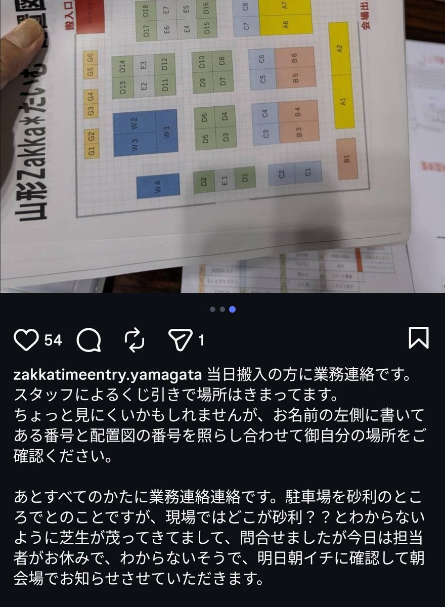 shiro_BeastFudo's tweet photo. @SHUmatsukura101 出店者専用の砂利(芝発生中)エリアみたいですよ〜マップだと駐車場の左側にありそうですね https://t.co/weT4qGVOy8