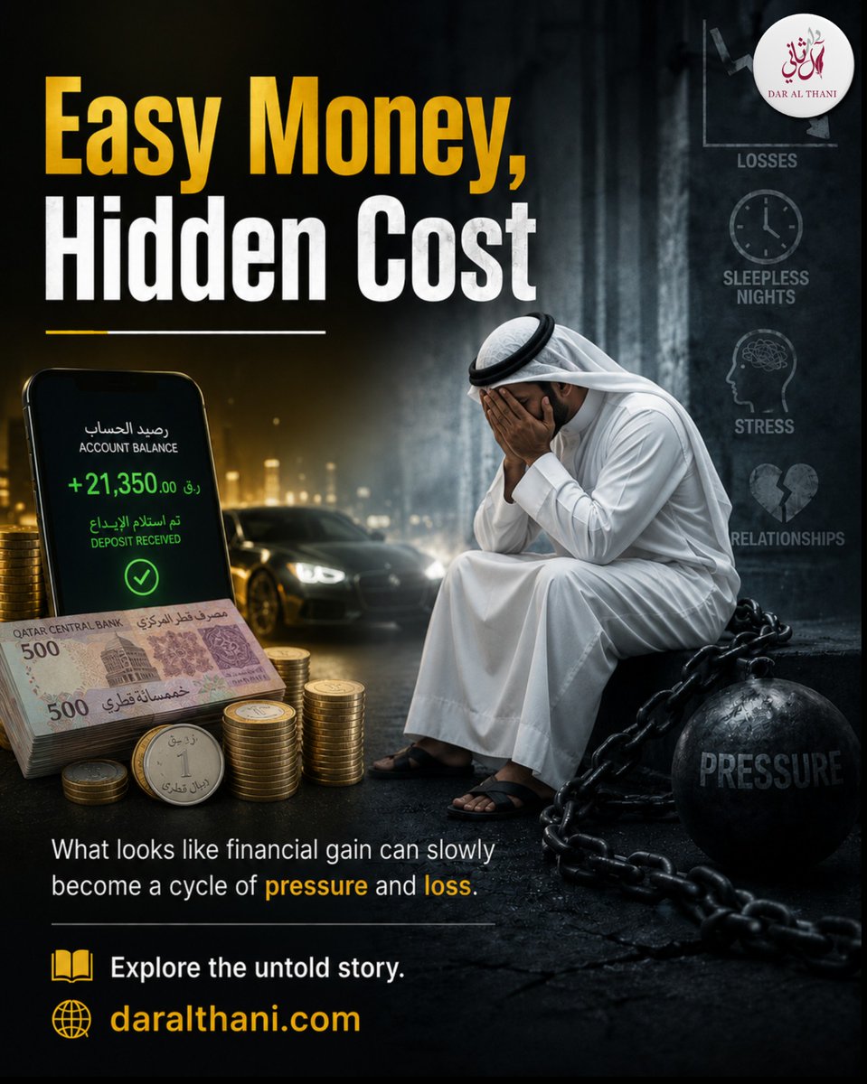 dar_althani's tweet photo. Easy money can come with hidden costs. What looks like financial gain may carry pressure, stress, and loss. Look beyond the surface.
#hiddencost #financialawareness #moneymatters #qatari #doha #financialpressure #socialimpact #accountability #lookbeyond #daralthani https://t.co/qrMS90L0op