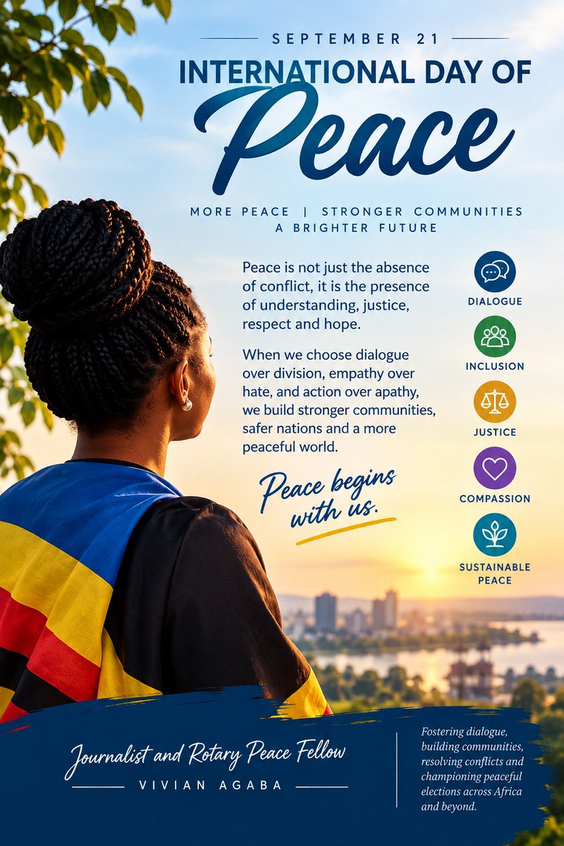 vivianagaba15's tweet photo. Happy International Day of #Peace
Remember, Peace starts with us. https://t.co/wh47sWtZ6X
