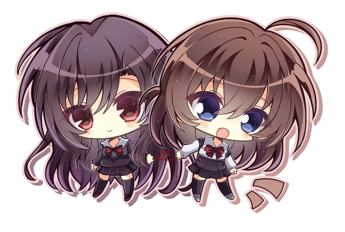gourd233's tweet photo. ArtTrade*3，Those aren't my drawings #schooldays #言世 #桂言葉 #西園寺世界 https://t.co/8KxnkA5cJV