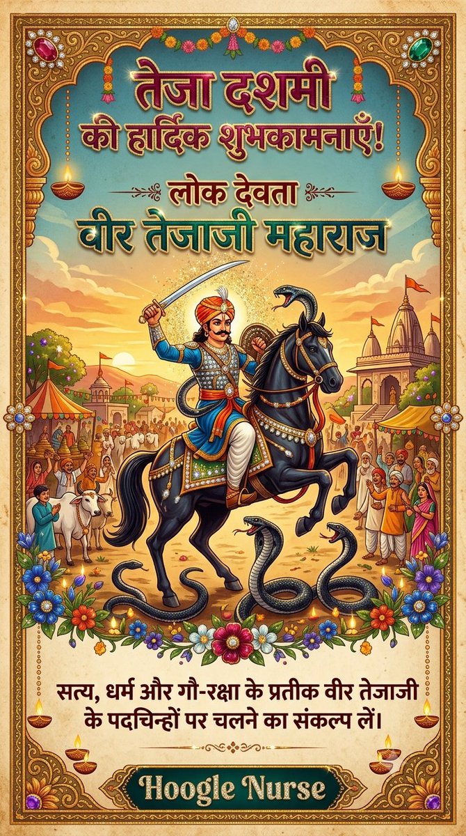 Hoogle_Nurse's tweet photo. वीर #तेजा दशमी की हार्दिक शुभकामनाएं 🙏🙏 
#तेजा_दशमी #तेजादशमी https://t.co/BISTNWmiN7