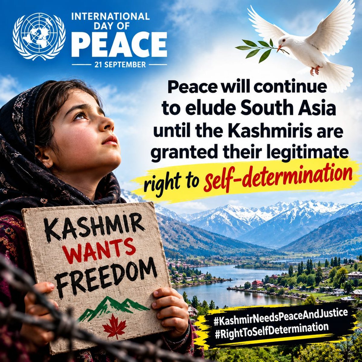 TheVoiceJK's tweet photo. NO LASTING PEACE WITHOUT A PEACEFUL KASHMIR RESOLUTION

#KashmirNeedsPeaceAndJustice #RightToSelfDetermination #PeaceDay #KashmirDispute #PeaceInSouthAsia https://t.co/taA612gbuW