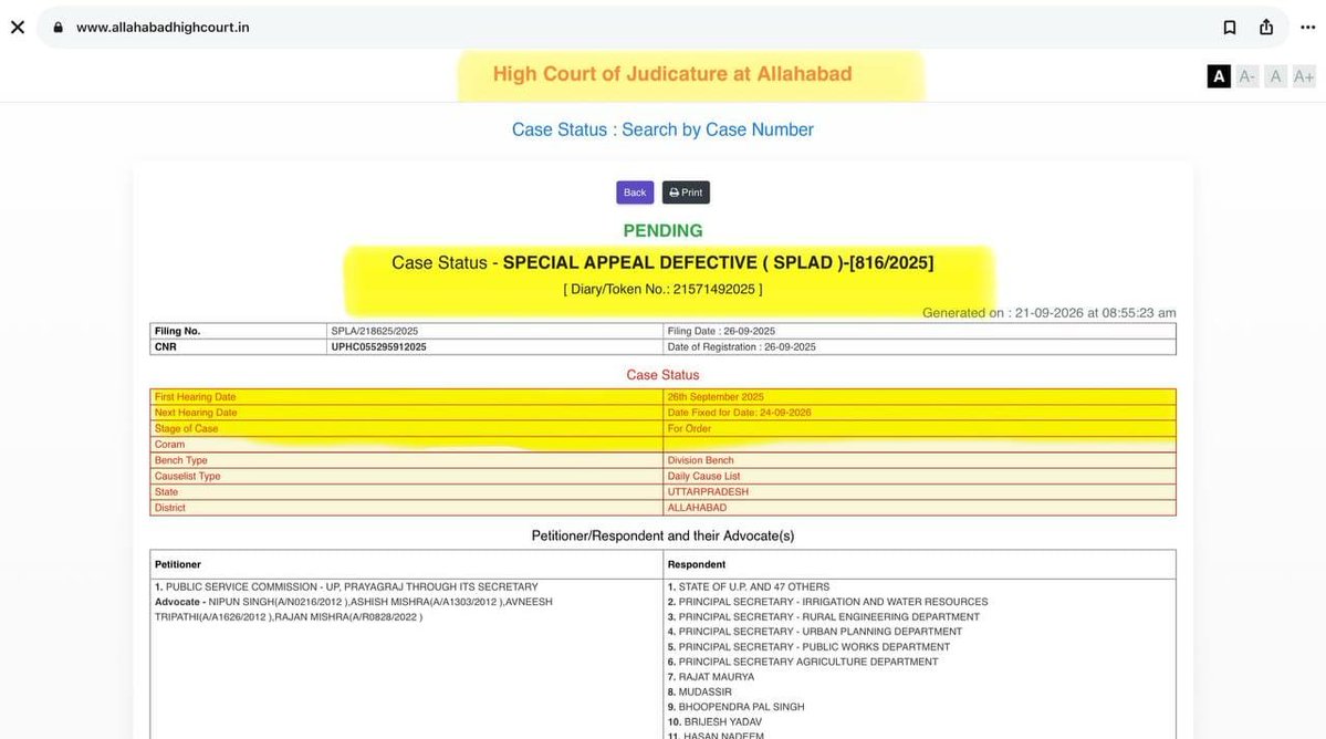 IesJaspalsingh's tweet photo. Hon’ble @myogiadityanath @ChiefSecyUP UPPCS Mains &amp; UPPSC AE face similar court issues. UPPCS result is out, bt AE aspirants hv waited nearly a year.On 24 Sept, kindly ensure strong UPPSC representation before Hon’ble Court to resolve the issue &amp; declare AE result soon. #UPPSCAE https://t.co/HHUu56LiiB