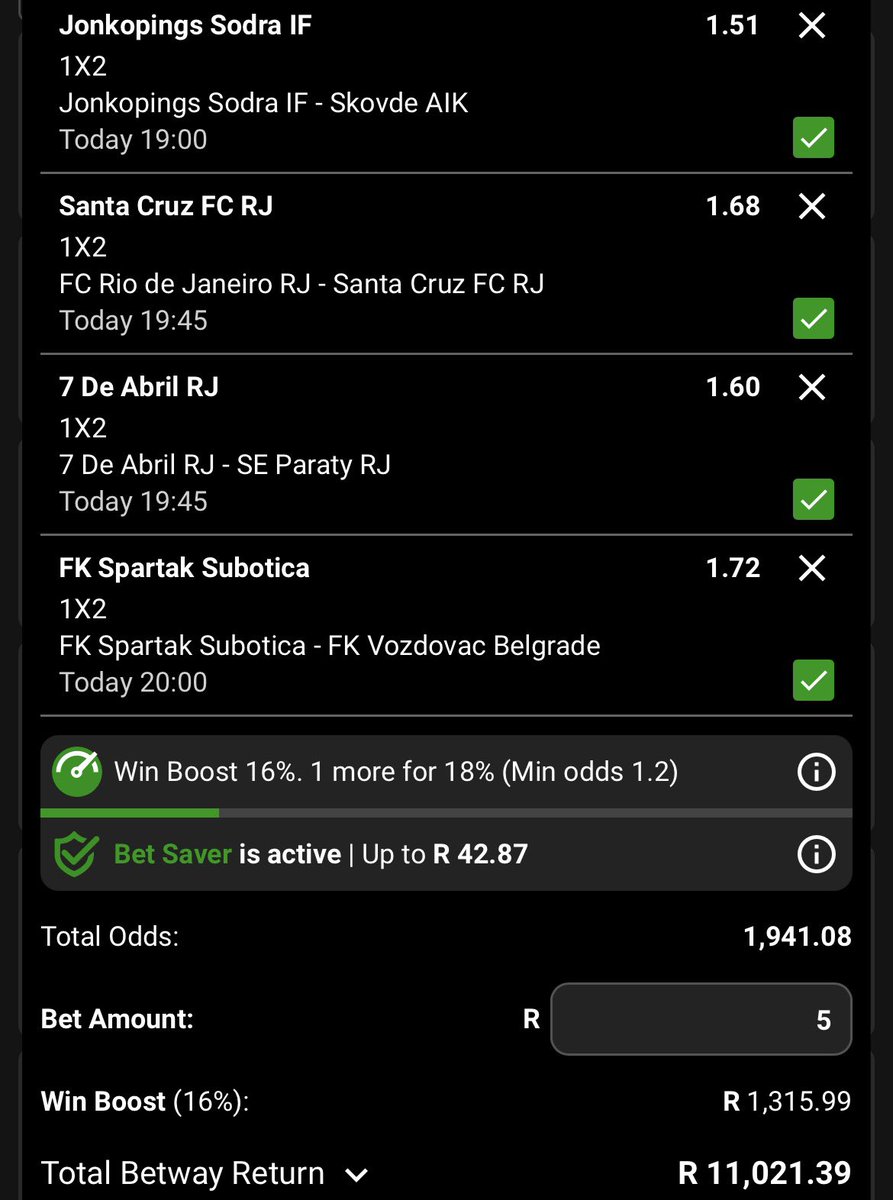 FabReezobw's tweet photo. STRAIGHT WINS 🤑
BW744327BF
TOTAL ODDS : 1,941.08😱
KICK OFF :18:00 🏟️
GOODLUCK AND LETS GET THIS BREAD 🤑🤑 https://t.co/CtiEFrTyBq