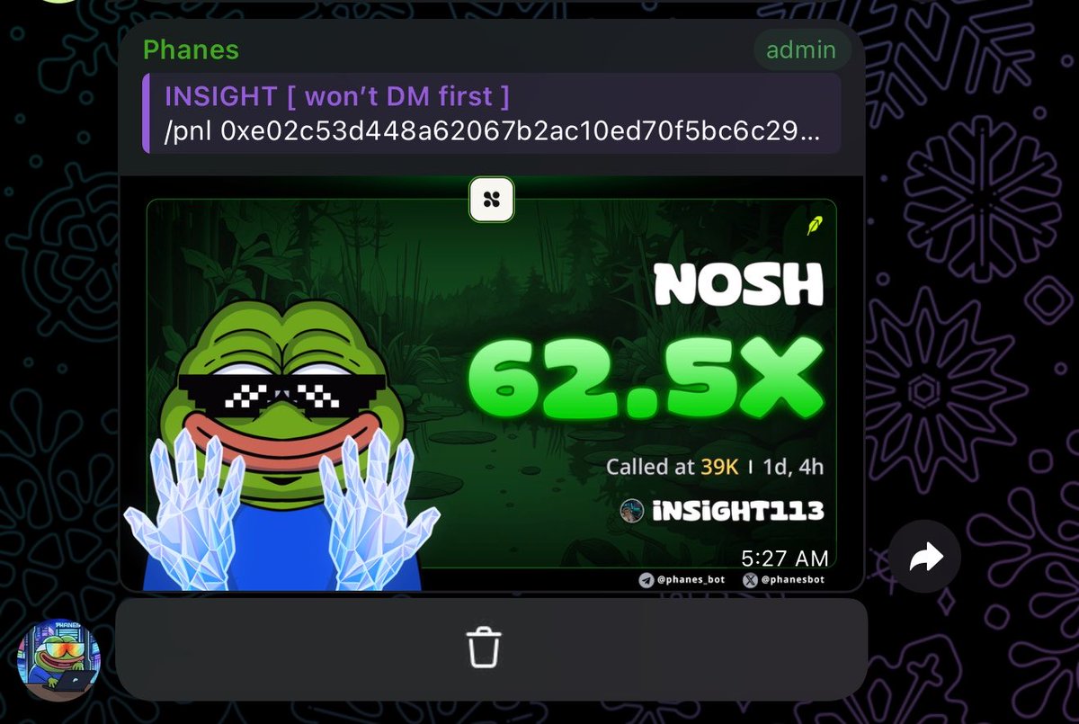 Insight00's tweet photo. Successful 62X from my call on $NOSH
TG frens eating good 🔥💸
CA: 

0xe02c53d448a62067b2ac10ed70f5bc6c29471386 https://t.co/5dBYDEdkHu