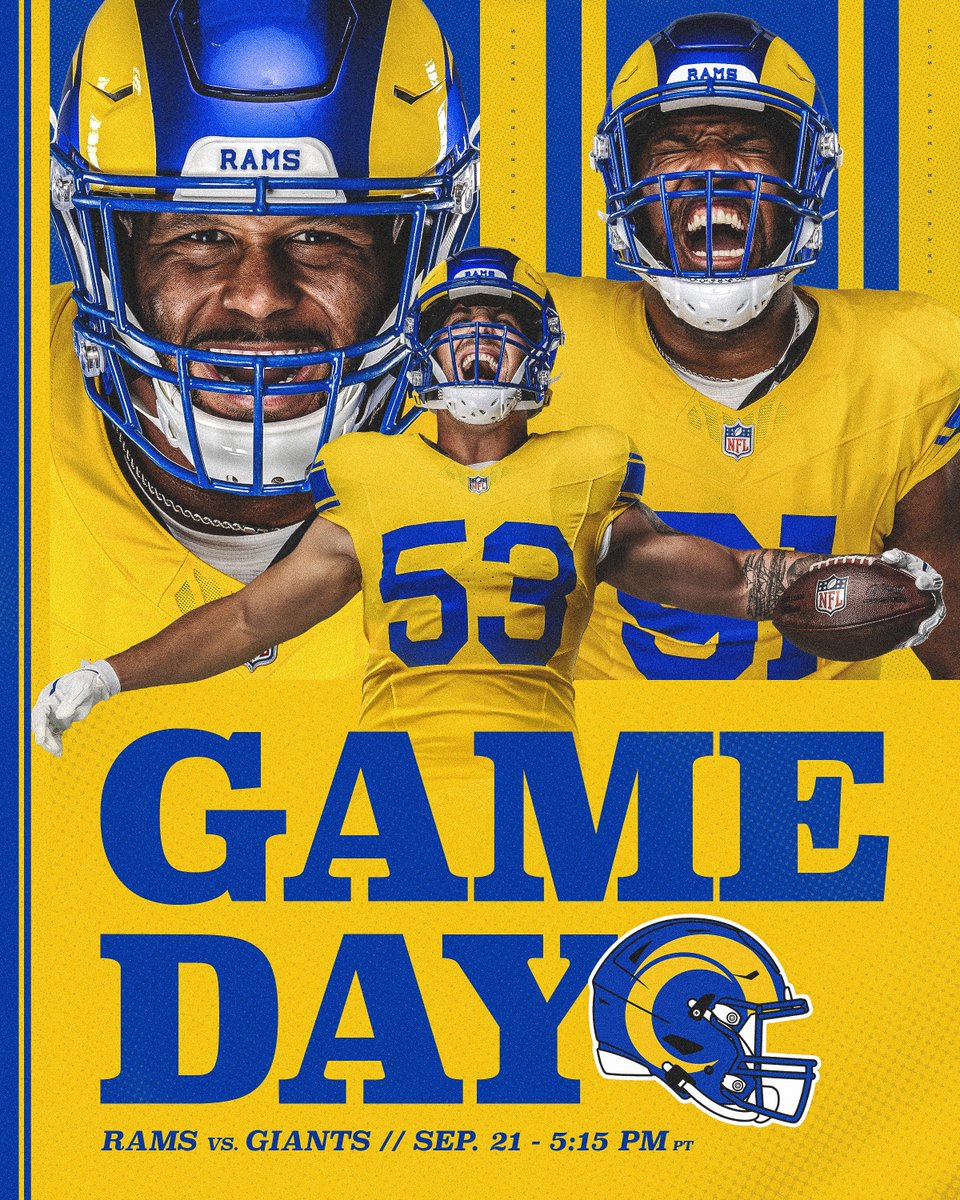 RamsNFL's tweet photo. 🗣️GET UP IT'S GAMEDAY! https://t.co/Z9AskK8Awm