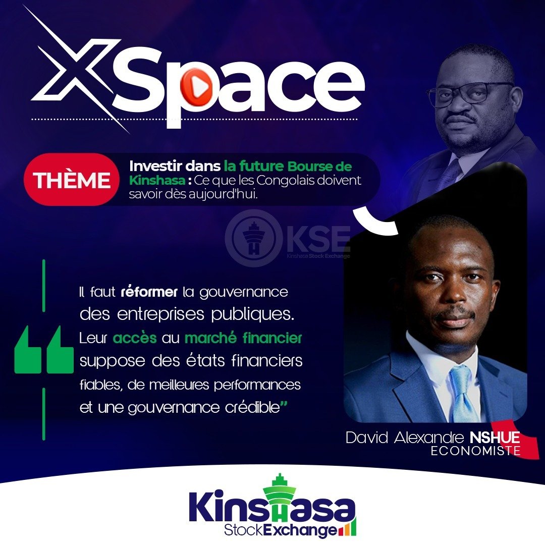 evatntumba's tweet photo. Kinshasa Stock Exchange: Pour l'économiste David Alexandre Nshue, l'accès des entreprises publiques au marché financier suppose des états financiers fiables, de meilleures performances et une gouvernance crédible.
@LikundeR 
@financesrdc 
@FECRDC 
@PrimatureRDC 
@PatrickTetePT https://t.co/tQD7lkQpJd