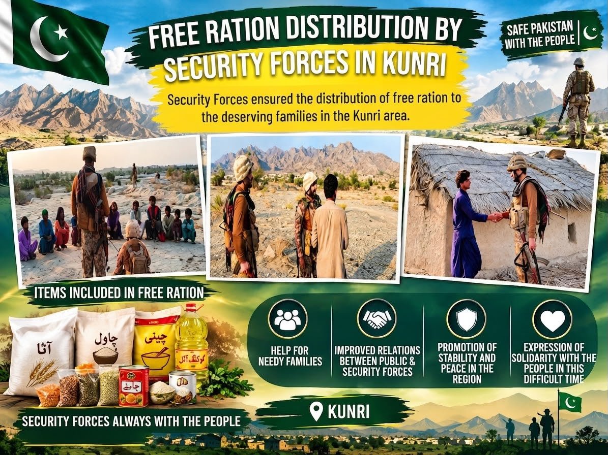 qayum79020's tweet photo. Free Ration Distribution in Kunri:
Security Forces distributed free rations to deserving families in Kunri, supporting those in need and strengthening community ties under the “Safe Pakistan with the People” initiative.
#Kunri https://t.co/aGjFsM0pBa
