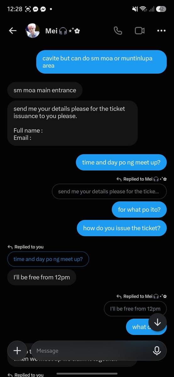 pjshiya_'s tweet photo. ‼️ DO NOT TRANSACT POSSIBLE SCAMMER ‼️

beware of user @/fairymeiph another is a possible scam. girl will not even send a legitimate proof of transactions. what they sent was an edited proof lol. do not engage

thread;

🔖 enhypen dunkin dd funmeet https://t.co/NnEp3mC2Al