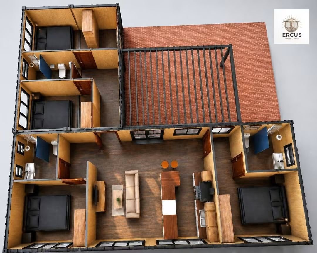 ErcusBuilders's tweet photo. 2x40ft + 2x20ft containers

Master ensuite, open plan lounge and kitchen, 3 bedrooms with shared bathrooms, solar room and covered entry https://t.co/CtkeplXrhl