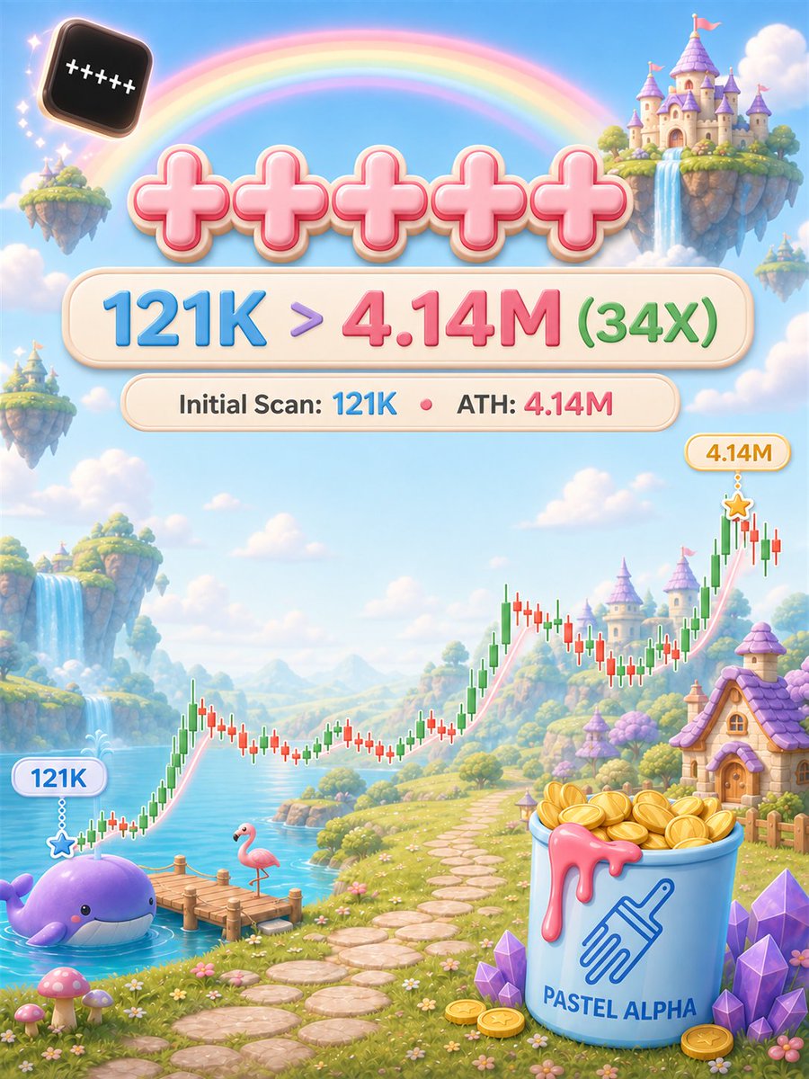 PastelAlpha's tweet photo. market in easy mode again

same ticker. two different coins. found both in chat.

$+++++ 121K to 4M (34x)
$+++++ 12K to 201K (16x) https://t.co/bAjwOQ1w3Y