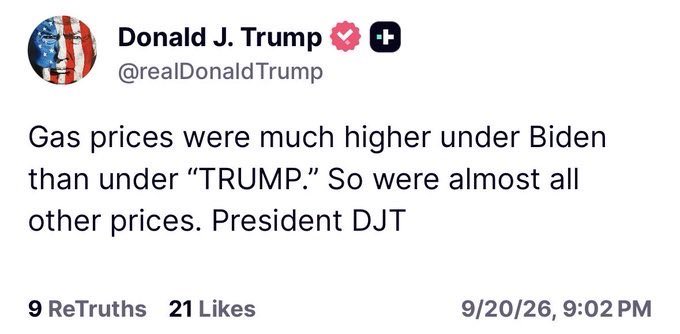 ReillyBelle57's tweet photo. Seeing Trump’s latest post this evening. Trump is forever blaming Biden (and Obama) for his failures. https://t.co/Au9MEAdmc9