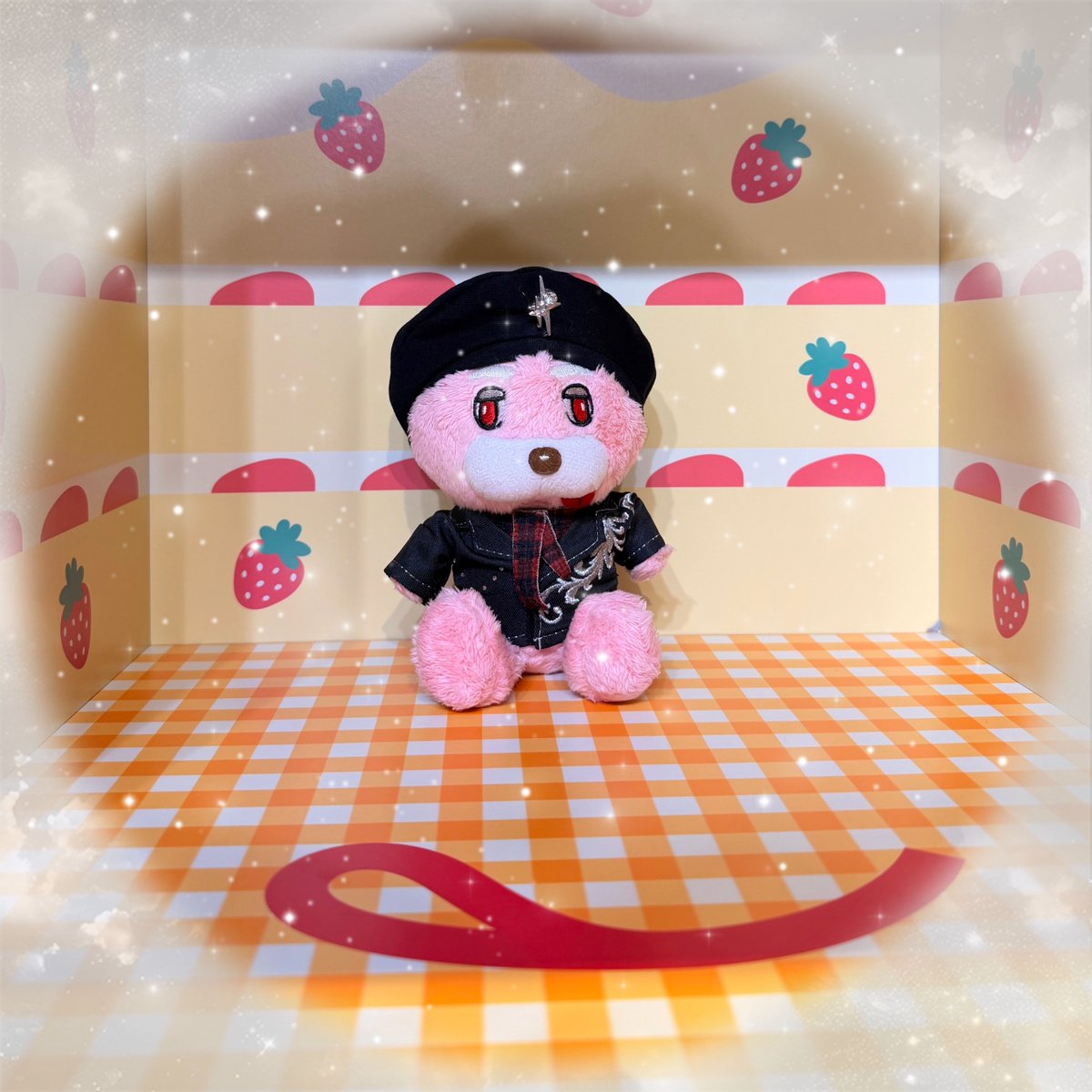 merry_pink's tweet photo. スリコのステージ衣装黒のMをラビさんに着せてみたんだけどパツパツ😂
肩やばいｗｗｗ
インナー白シャツ、パンツ、靴は無理です。まあジャケットだけ欲しかったから良いんだけど…。 https://t.co/DIBhBSo6SS