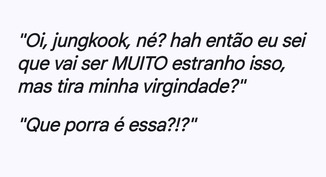 anoyacahu's tweet photo. Uma #JkookAu onde...

Jimin tá quase indo pra faculdade e ainda é virgem — e sinceramente? Ele não vê problema nenhum nisso. O problema são os amigos, que não param de contar histórias sobre sexo como se fosse a coisa mais importante do mundo.
 Cansado de se sentir deslocado, ele decide resolver isso do jeito mais prático possível: vai perder com alguém experiente, que não vai fazer drama e que sabe o que tá fazendo.
A escolha óbvia: Jeon Jungkook, o popular gostosão.
